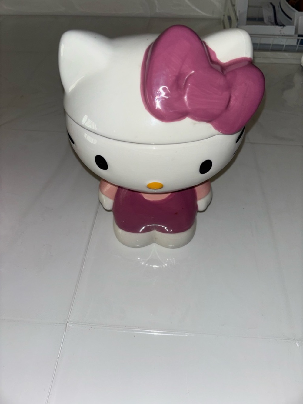 Hello Kitty White and Pink Ceramic Treat Jar